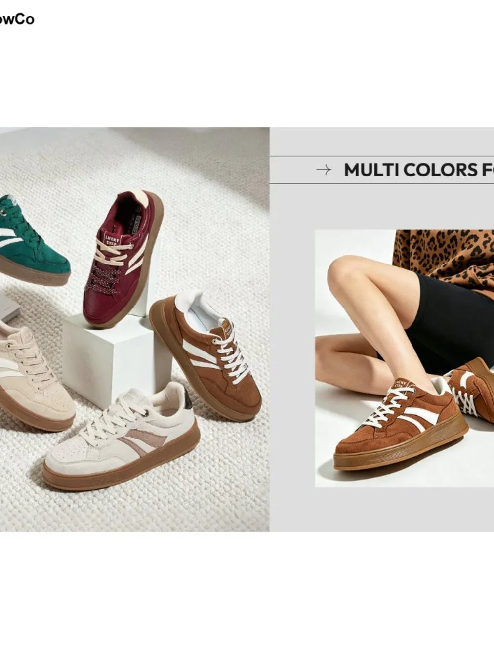Women's Platform Sneakers Faux Suede Casual Retro Lace-Up Comfort Walking Shoes